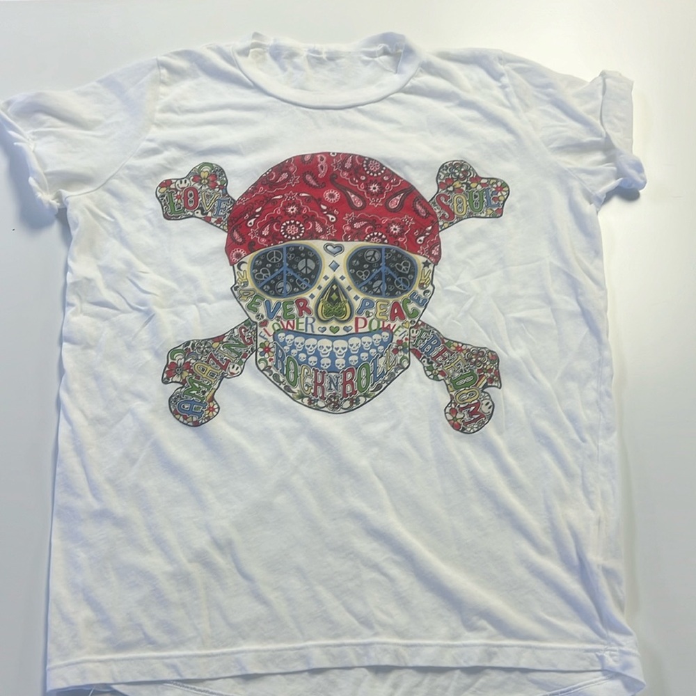 Lauren Moshi Hippie Skull Sample Tee Shirt